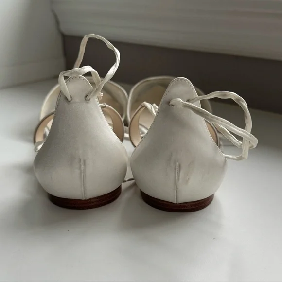 Bella Belle Alicia Ivory Lace Wedding Ballet Flats – Size 10 - Picture 6 of 9